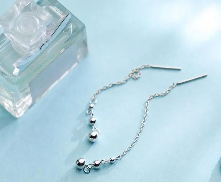 1pair Real. 925 Sterling Silver Fine jewelry Polished Lucky Beads Round Threader dangle long earrings GTLE2720
1pair Real. 925 Sterling Silver Fine jewelry Polished Lucky Beads Round Threader dangle long earrings GTLE2720