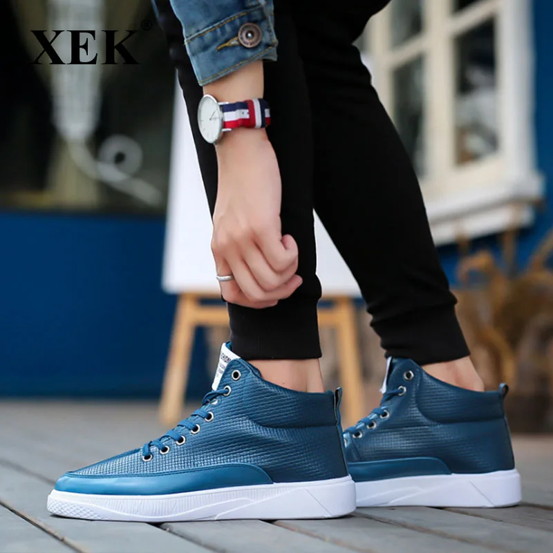 XEK Men sneakers high top microfiber designer plaid platform shoes for men vulcanize shoe high quality male tennis ZLL324
XEK Men sneakers high top microfiber designer plaid platform shoes for men vulcanize shoe high quality male tennis ZLL324