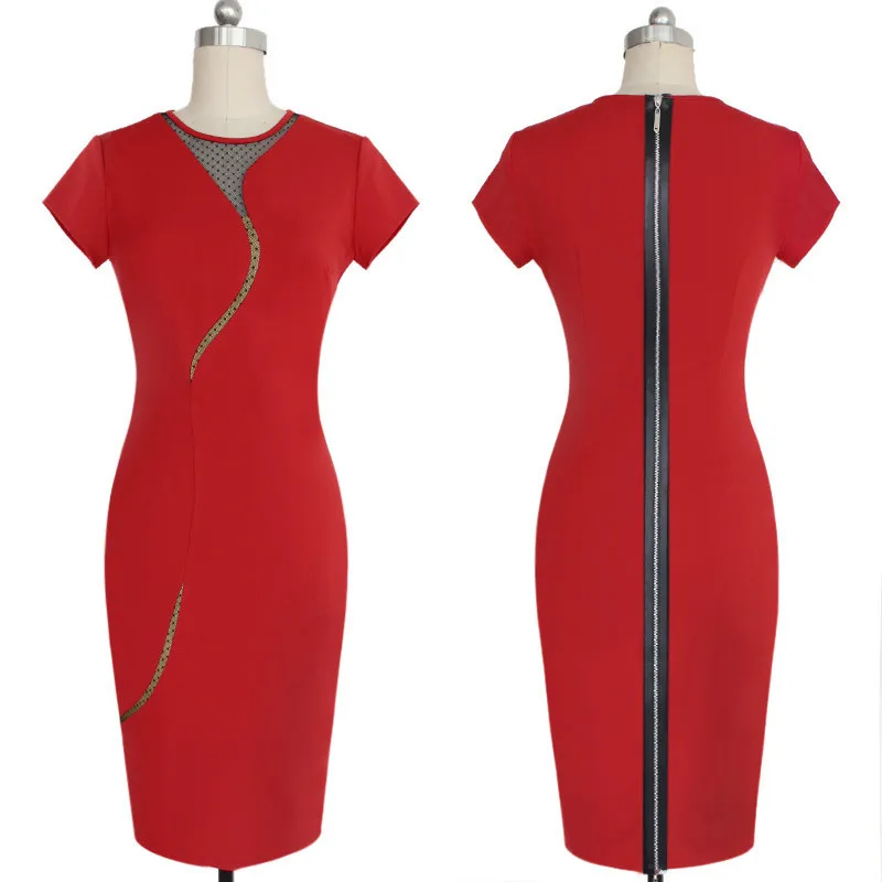 DUOUPA Summer Slim Peatchwork Dress Women Fashion Vintage Zippers Office Ladies Dress Elegant Sexy Mesh Party Dresses Vestidos
DUOUPA Summer Slim Peatchwork Dress Women Fashion Vintage Zippers Office Ladies Dress Elegant Sexy Mesh Party Dresses Vestidos