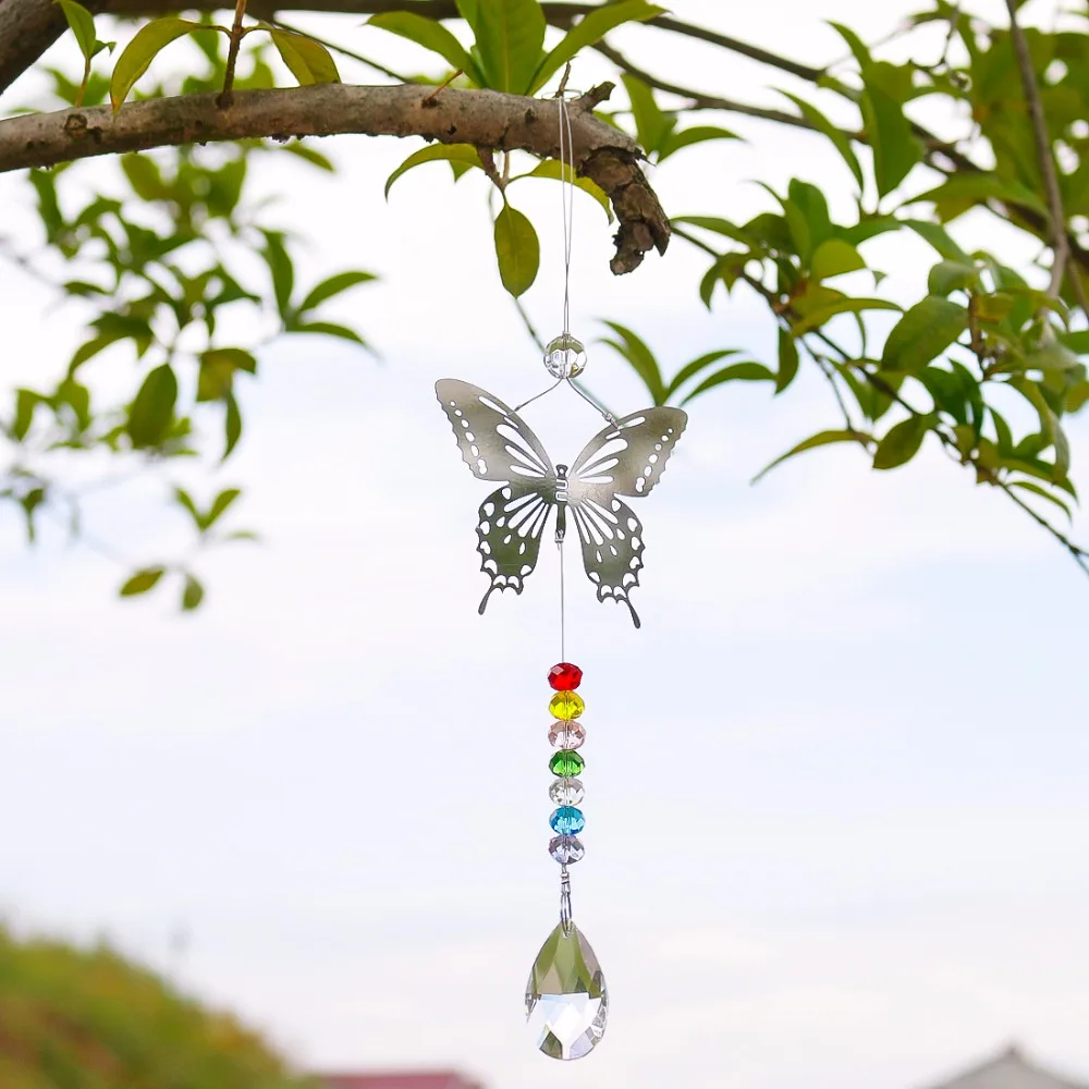 H&D Chakra Crystal Prisms Suncatchers Pendant Butterfly Ornament Hanging for Windows Rainbow Maker Christmas Tree Decor Gift
H&D Chakra Crystal Prisms Suncatchers Pendant Butterfly Ornament Hanging for Windows Rainbow Maker Christmas Tree Decor Gift