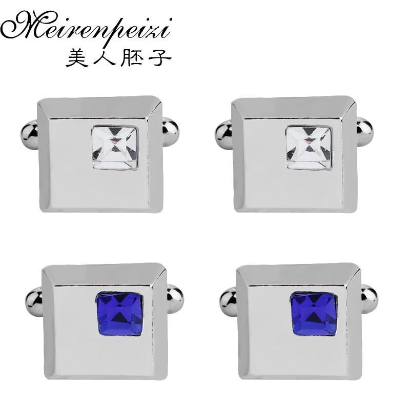 High Quality Cuff Links Blue Crystal Rhinestone Cuff Button Silver Plated Luxury French Cufflinks For Men Wedding&Business Gifts
High Quality Cuff Links Blue Crystal Rhinestone Cuff Button Silver Plated Luxury French Cufflinks For Men Wedding&Business Gifts