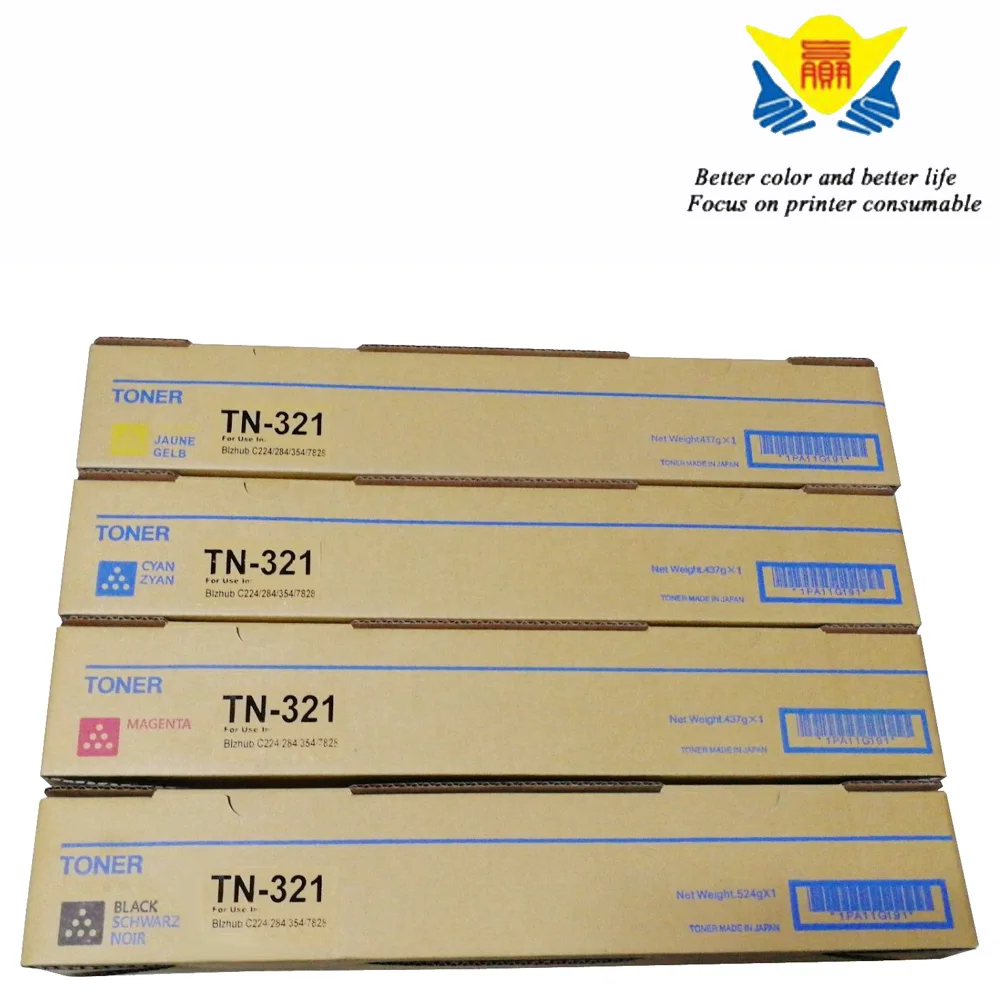 JIANYINGCHEN Compatible Color Toner Cartridge TN321 For Konicas Minoltas Bizhub C224 364 284 454 554 7822 7828(4pcs/lot)
JIANYINGCHEN Compatible Color Toner Cartridge TN321 For Konicas Minoltas Bizhub C224 364 284 454 554 7822 7828(4pcs/lot)