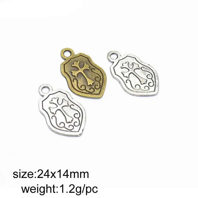 50pcs 24x14mm Antique Bronze/ Antique Silver Alloy Cruciform Shield Charm Pendant Fit Bracelets Necklace DIY Jewelry Making
50pcs 24x14mm Antique Bronze/ Antique Silver Alloy Cruciform Shield Charm Pendant Fit Bracelets Necklace DIY Jewelry Making