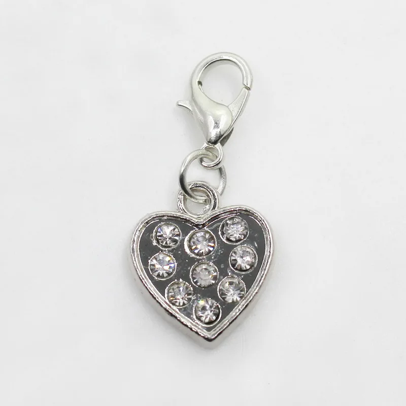 New 20pcs/lot Silver Heart White Crystal Dangle Charms Lobster Clasp DIY Bracelet Necklace Pendants Jewelry Hanging Charms
New 20pcs/lot Silver Heart White Crystal Dangle Charms Lobster Clasp DIY Bracelet Necklace Pendants Jewelry Hanging Charms