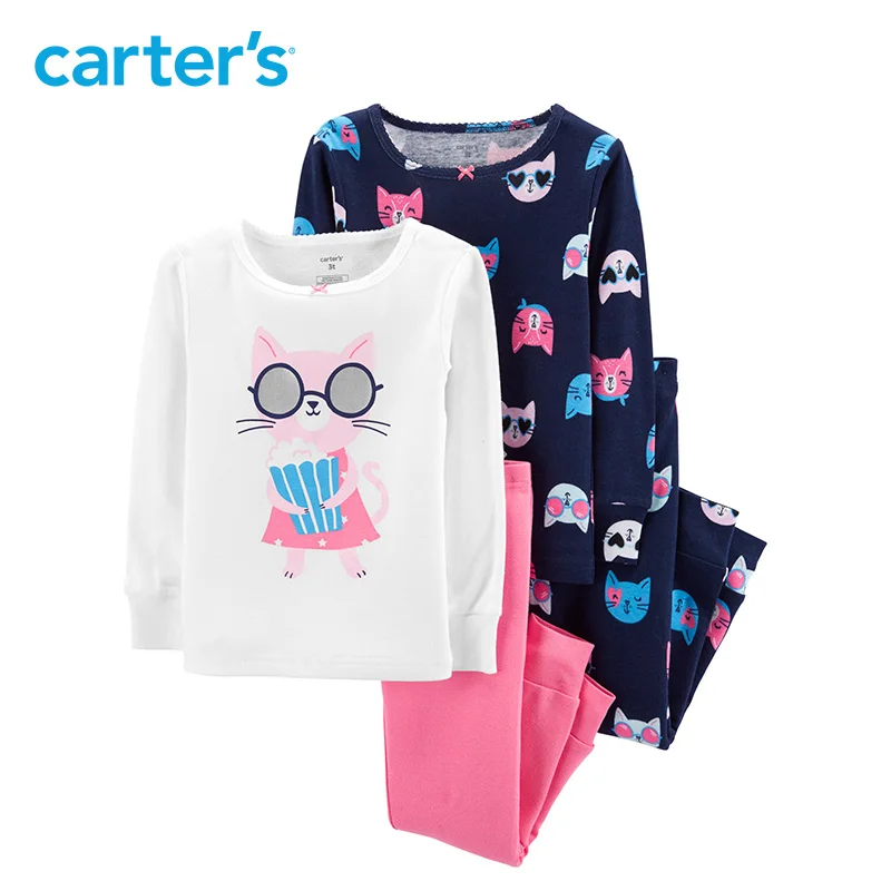 Carters/пижамные комплекты из 4 предметов хлопковые пижамы с рисунком кота мягкая