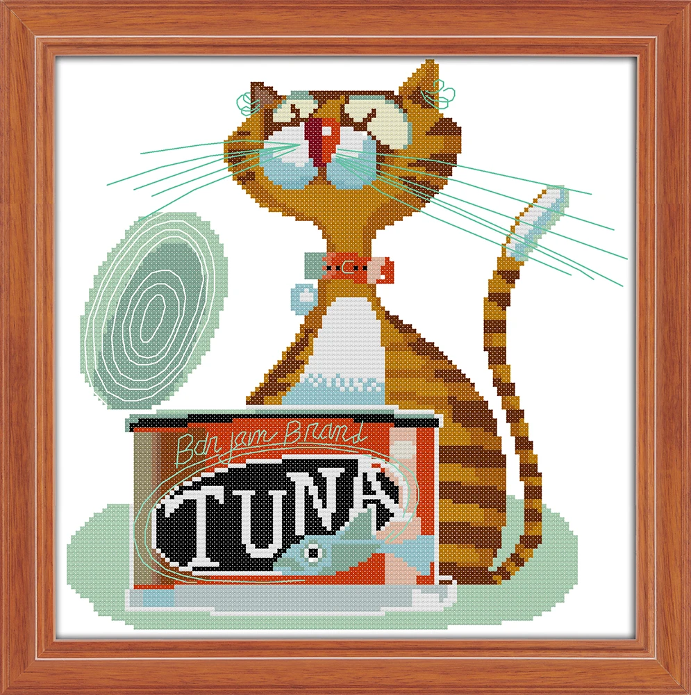 Greedy cat cross stitch kit aida 14ct 11ct count printed canvas stitches embroidery DIY handmade needlework
Greedy cat cross stitch kit aida 14ct 11ct count printed canvas stitches embroidery DIY handmade needlework
