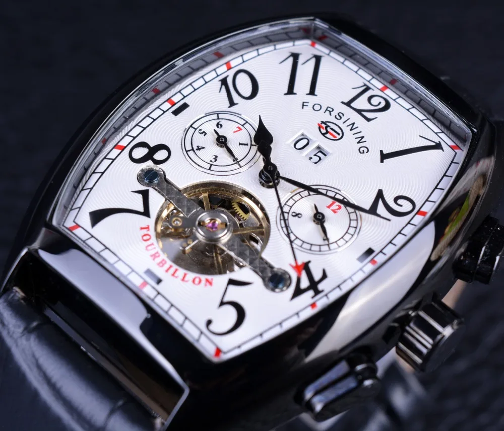 2016 FORSINING Luxury Brand Men Watches Black Silver Automatic Mechanical Tourbillion Wrist Watches Fashion Genuine Leather Band
2016 FORSINING Luxury Brand Men Watches Black Silver Automatic Mechanical Tourbillion Wrist Watches Fashion Genuine Leather Band