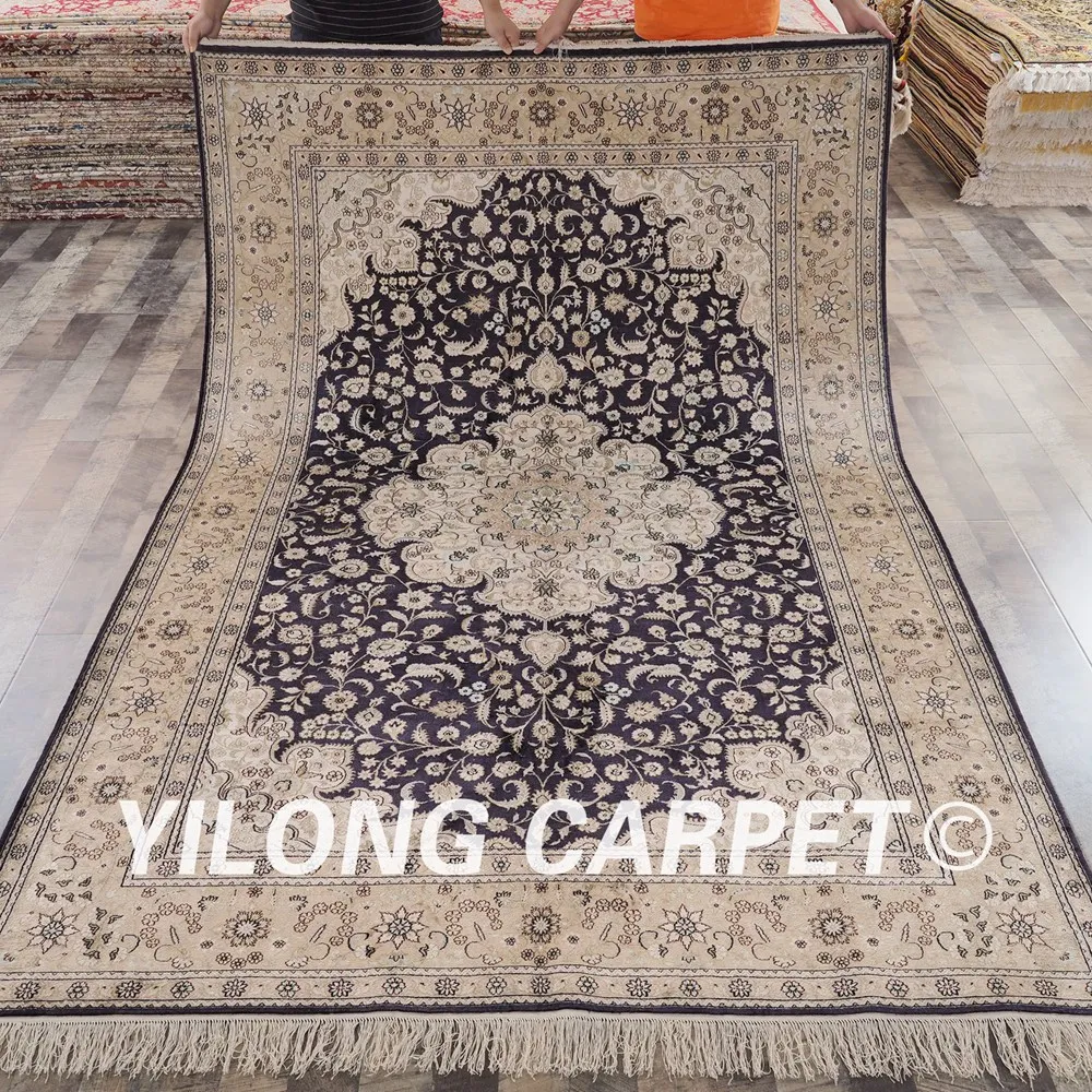 YILONG 6'x9' Oriental fine persian carpet exquisite luxurious blue silk persian rug for sale (YHW628B6x9)
YILONG 6'x9' Oriental fine persian carpet exquisite luxurious blue silk persian rug for sale (YHW628B6x9)