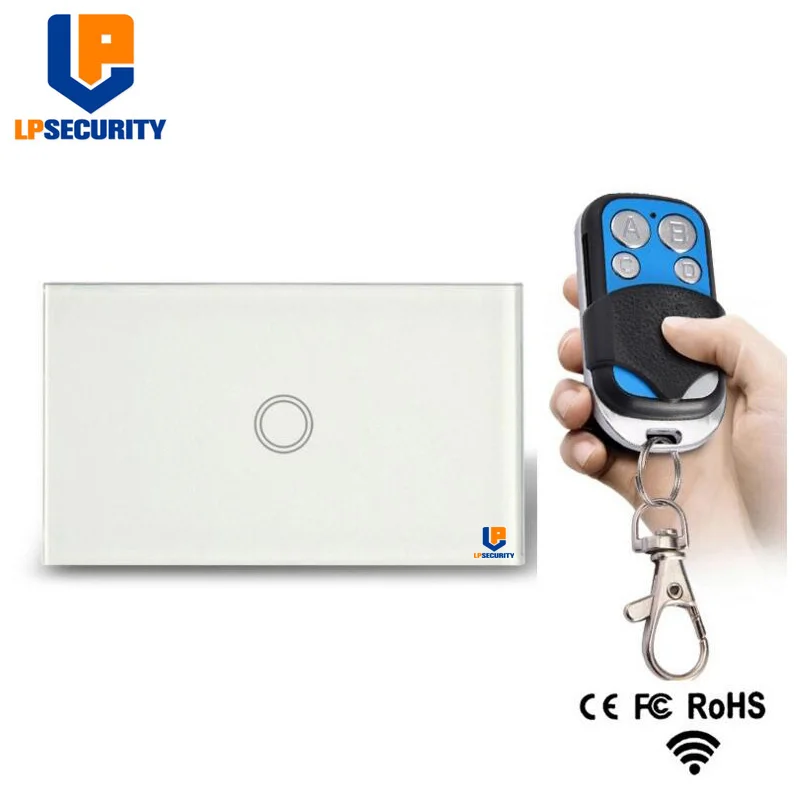 LPSECURITY US standard smart Switch 1 Gang 1 Way ,RF433 Smart Wall Switch, Wireless remote control touch light switch 
LPSECURITY US standard smart Switch 1 Gang 1 Way ,RF433 Smart Wall Switch, Wireless remote control touch light switch