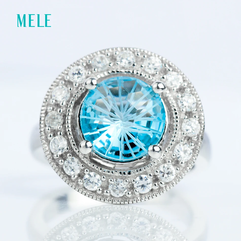 Natural blue topaz silver ring, round 9mm*9mm, firework cutting, full fire, romantic and elegant , really beautiful
Natural blue topaz silver ring, round 9mm*9mm, firework cutting, full fire, romantic and elegant , really beautiful