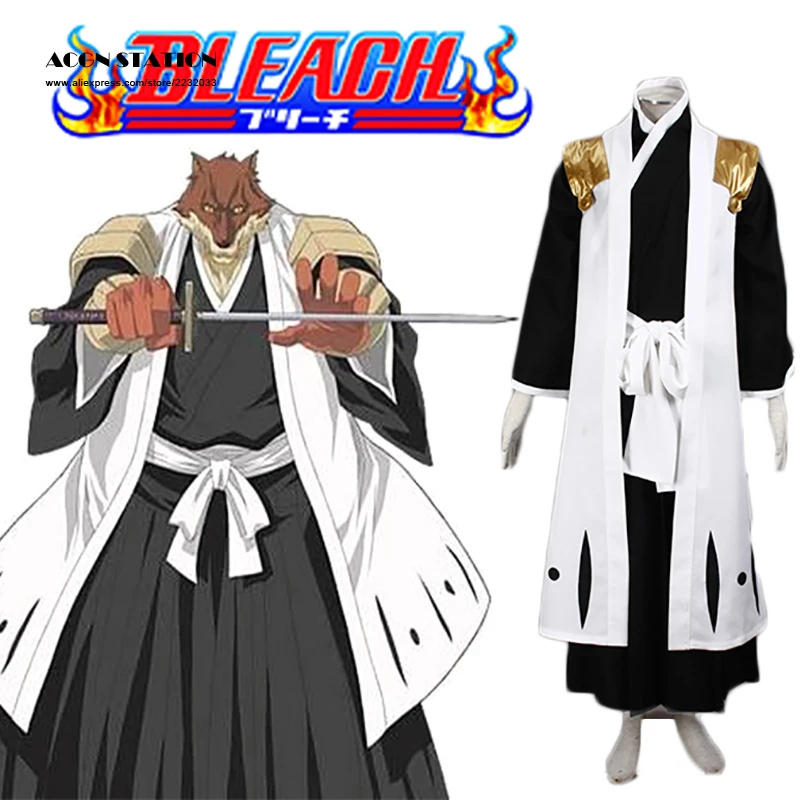 

Free Shipping Bleach Kimono Gotei Thirteen Komamura Sajin Captain of the 7th Division Soul Reaper Cosplay Costume