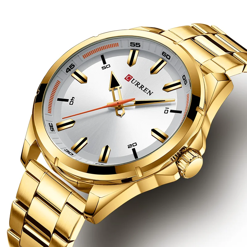 Simple Fashion Curren Gold Quartz Watch Men Casual Stainless Steel Wristwatch Gentleman Business Gift Dropshipping relojes hombr
Simple Fashion Curren Gold Quartz Watch Men Casual Stainless Steel Wristwatch Gentleman Business Gift Dropshipping relojes hombr