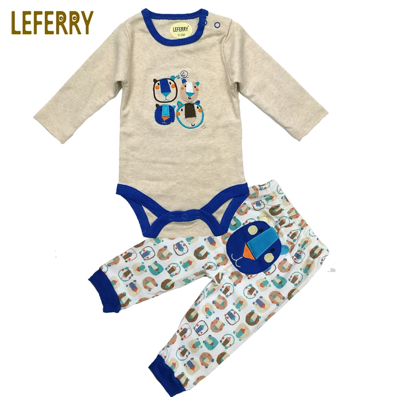 Baby Clothes Set 2PCS Bodysuits + Pants Long Sleeve Boy Cotton Rompers Newborn Infant Clothing Toddler Girls | Детская одежда и