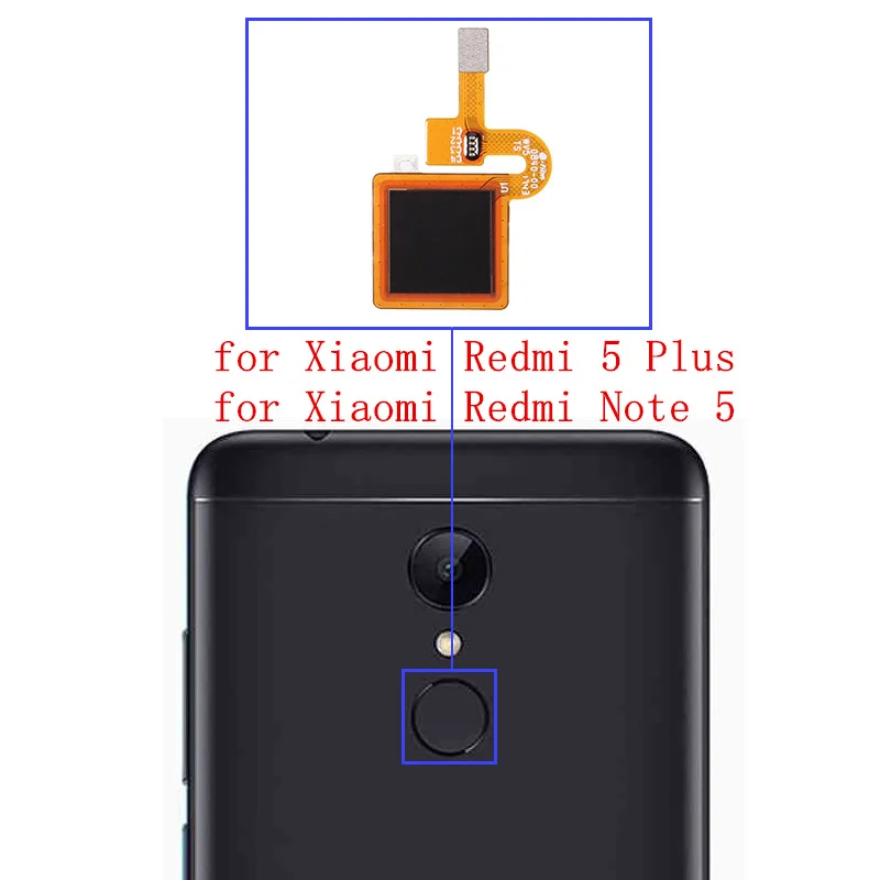 Сканер отпечатков пальцев для Xiaomi Redmi 5 Plus Note сенсорный датчик кнопка возврата