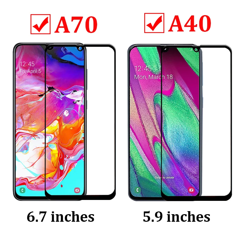 Защитное стекло для samsung galaxy a40 armor sansung galax a70 40a закаленное с отображением