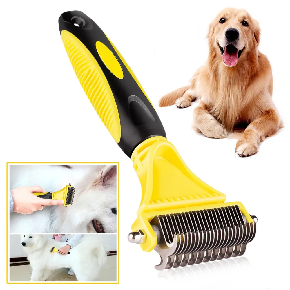 Stainless Steel Double Sided Pet Cat and Dog Brush Professional Large Dog Knot Rake Knife Pet Grooming Supplies for All Dogs
Stainless Steel Double Sided Pet Cat and Dog Brush Professional Large Dog Knot Rake Knife Pet Grooming Supplies for All Dogs