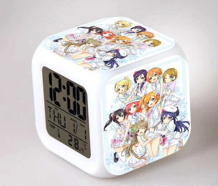 Anime Love Live! School Idol Project Action Figures Saat Digital Alarm Clock With 7 Changing Colors Despertador Collectible Toys
Anime Love Live! School Idol Project Action Figures Saat Digital Alarm Clock With 7 Changing Colors Despertador Collectible Toys