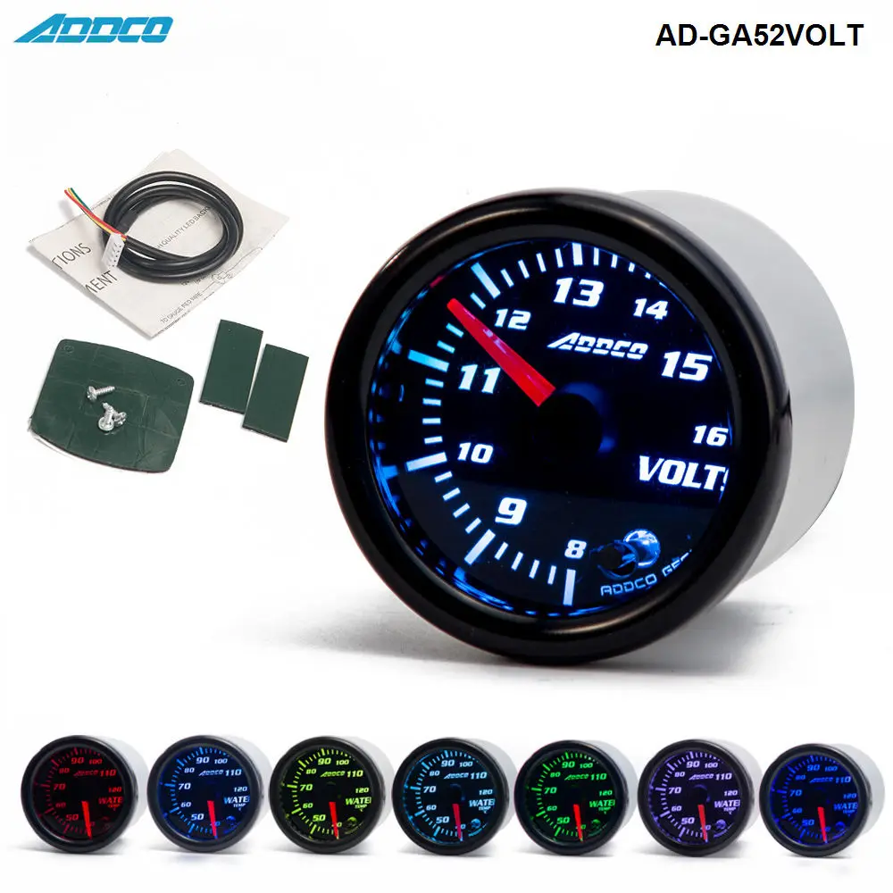 2" 52mm 7 Color LED Smoke Face Voltmeter Volt Gauge Meter Car Gauge With Sensor and Holder AD-GA52VOLT
2" 52mm 7 Color LED Smoke Face Voltmeter Volt Gauge Meter Car Gauge With Sensor and Holder AD-GA52VOLT