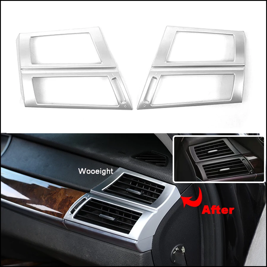 Wooeight 1Pair ABS Matte Silver Car Interior Side Air Outlet Vent Frame Decoration Cover Trim Fit for BMW X5 2008-2013
Wooeight 1Pair ABS Matte Silver Car Interior Side Air Outlet Vent Frame Decoration Cover Trim Fit for BMW X5 2008-2013