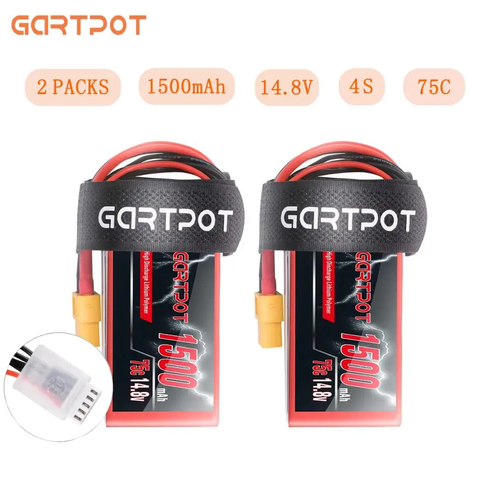 Аккумулятор GARTPOT 1500 мАч 14 8 в lipo fpv 2 блока аккумулятор 75C Lipo для Дронов 4S drone с XT60