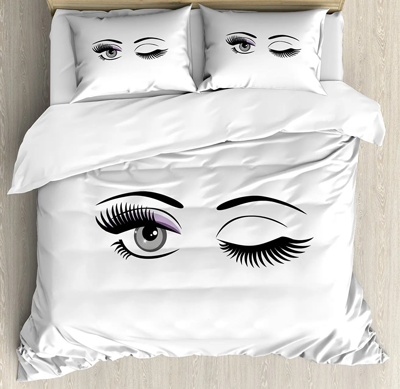 Eyelash Duvet Cover Set Cartoon Style Dramatic Woman Eyes with Long Lashes Winking Flirting Gesture Decorative Bedding Set
Eyelash Duvet Cover Set Cartoon Style Dramatic Woman Eyes with Long Lashes Winking Flirting Gesture Decorative Bedding Set