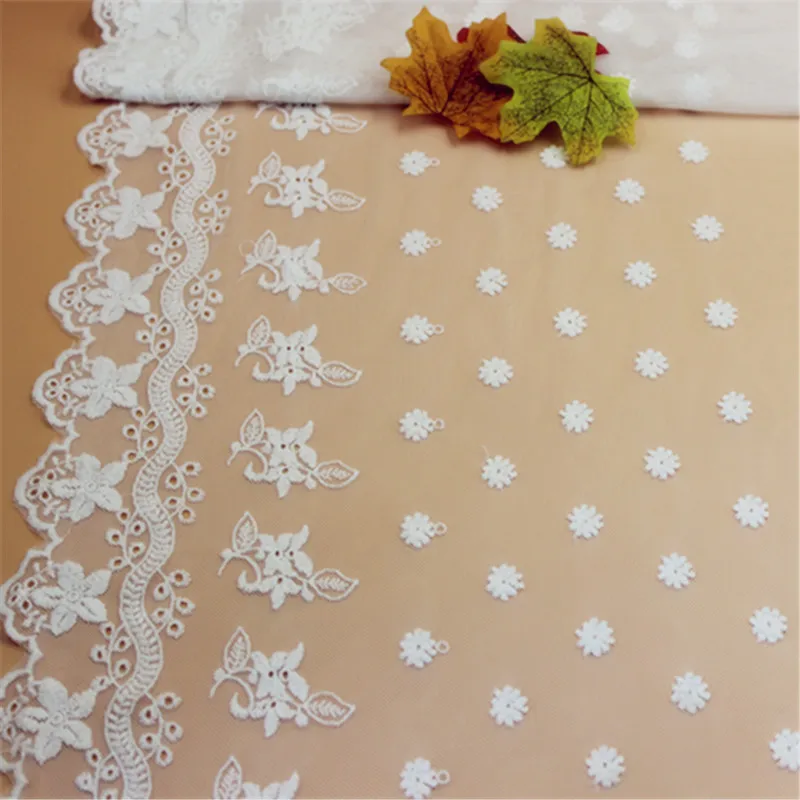 3 yard 43cm 16.9" wide ivory gauze mesh tulle cotton embroidered tapes lace trim ribbon fabric 1027083QL4K601
3 yard 43cm 16.9" wide ivory gauze mesh tulle cotton embroidered tapes lace trim ribbon fabric 1027083QL4K601