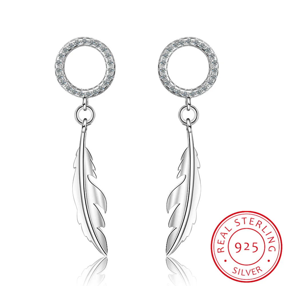 New Fashion 925 silver needle Earrings Zirconia Circle Long Feather Tassel Earrings Oorbellen Pendientes S-e782
New Fashion 925 silver needle Earrings Zirconia Circle Long Feather Tassel Earrings Oorbellen Pendientes S-e782