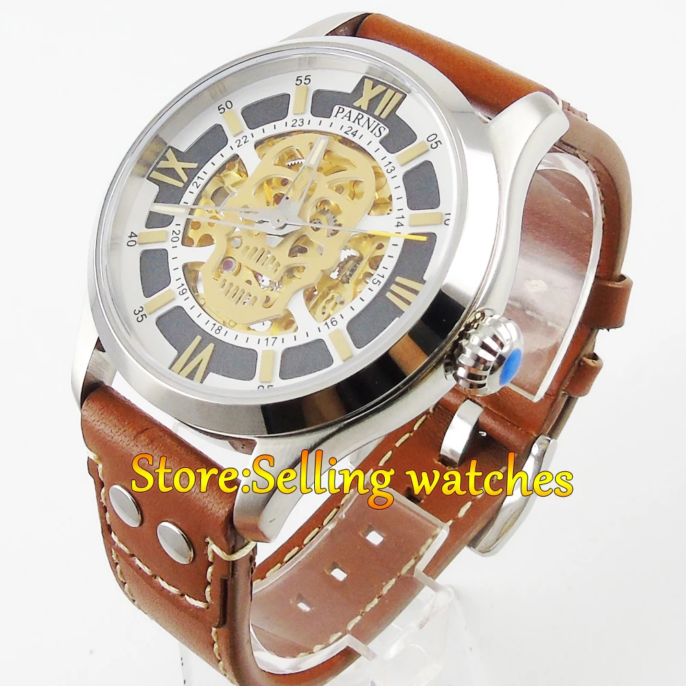 43mm Parnis Sapphire glass Brown strap Gold miyota Automatic Movement Men's Watch
43mm Parnis Sapphire glass Brown strap Gold miyota Automatic Movement Men's Watch