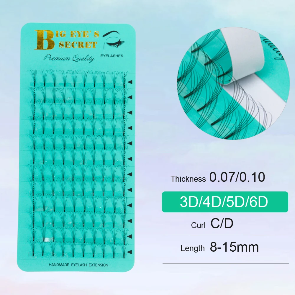 Big eye's secret 3D/4D/5D/6D Heat Bonded Pre Made Volume Fans Faux Mink Premade Russian Volume C/D Curl Eyelash Extension
Big eye's secret 3D/4D/5D/6D Heat Bonded Pre Made Volume Fans Faux Mink Premade Russian Volume C/D Curl Eyelash Extension