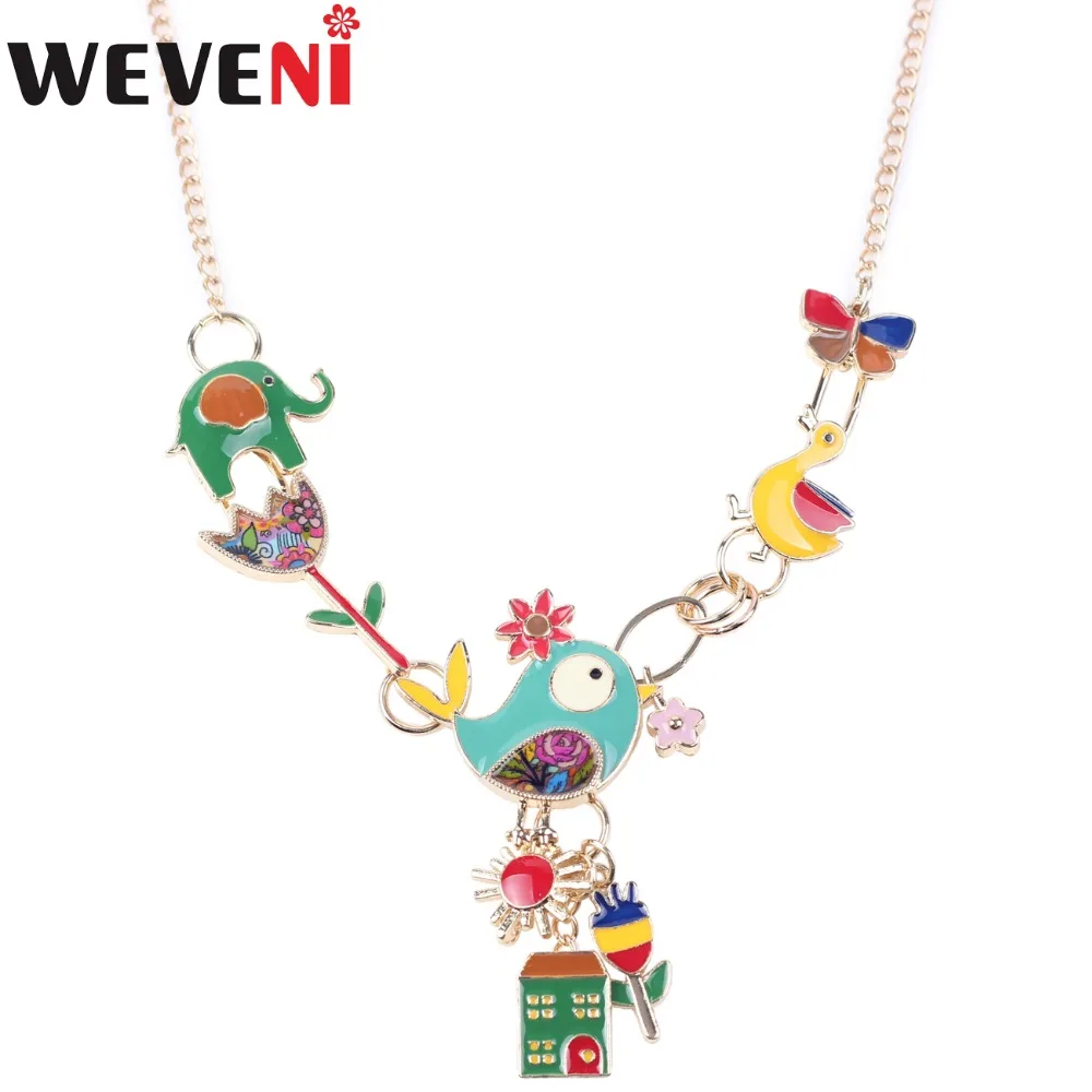 WEVENI Statement Enamel Elephant Chicken Duck Necklace Pendants Choker Chain Collar Fashion Women Accessories Unique Jewelry
WEVENI Statement Enamel Elephant Chicken Duck Necklace Pendants Choker Chain Collar Fashion Women Accessories Unique Jewelry