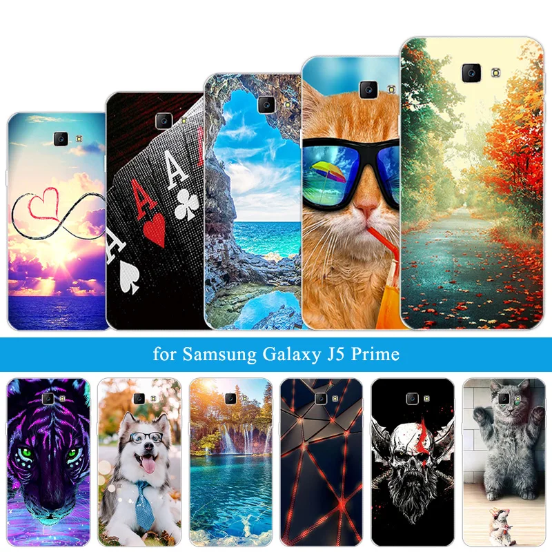 Для Galaxy J5 Prime чехол силиконовый гибкий ТПУ DIY окрашенный для Samsung SM G570F чехлы
