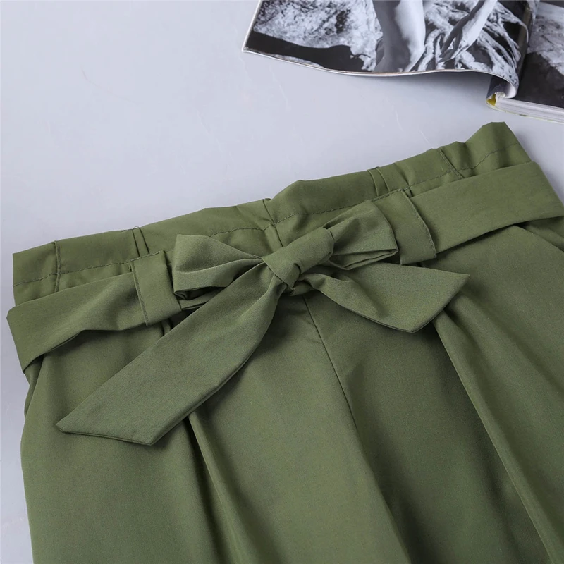 Casual High Waist Ankle Length Pants 2018 Hot Sale Women Elastic Tie waist Trousers With Pockets Trousers women Paper bag pants
Casual High Waist Ankle Length Pants 2018 Hot Sale Women Elastic Tie waist Trousers With Pockets Trousers women Paper bag pants