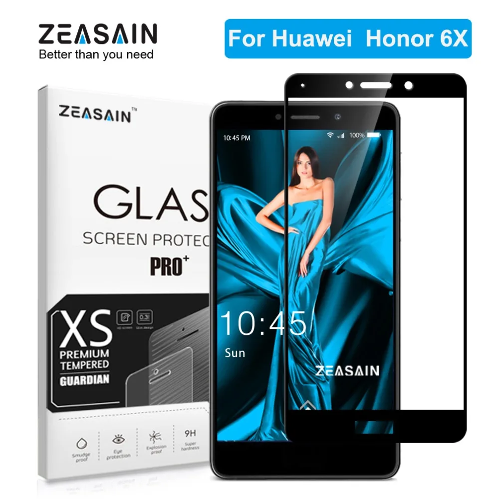 Закаленное стекло ZEASAIN с полным покрытием для Huawei Honor 6X 6 X Honor6X защита экрана 5