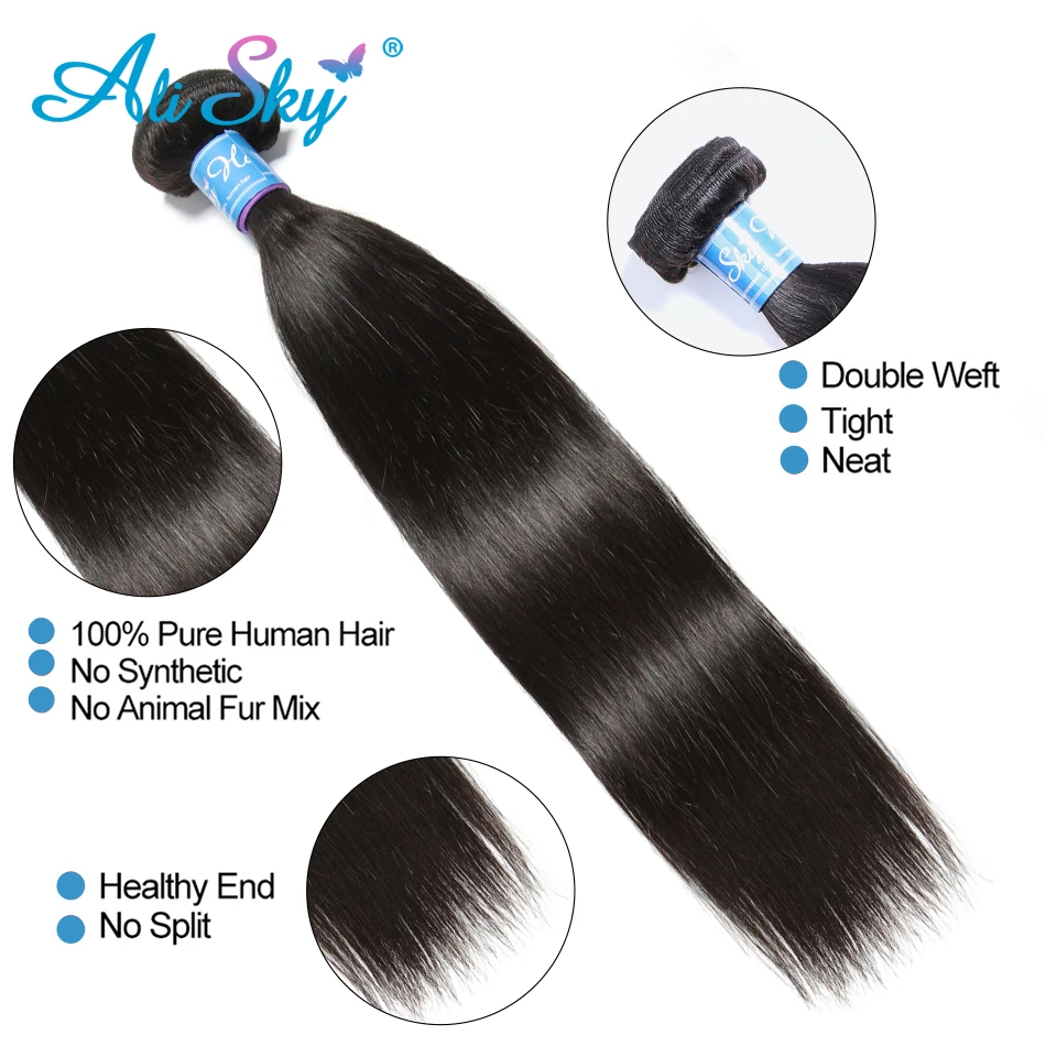 Индийские прямые волосы Alisky 100% человеческие наращивание волос без повреждений 8