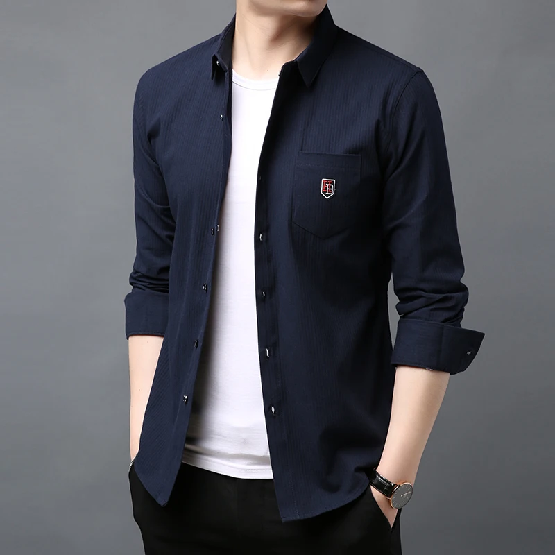 2021 Fashion Brand Shirt Mens Top Grade Workout Long Sleeve Slim Fit Street Wear Solid Color Dress Shirts New Casual Clothes
2021 Fashion Brand Shirt Mens Top Grade Workout Long Sleeve Slim Fit Street Wear Solid Color Dress Shirts New Casual Clothes