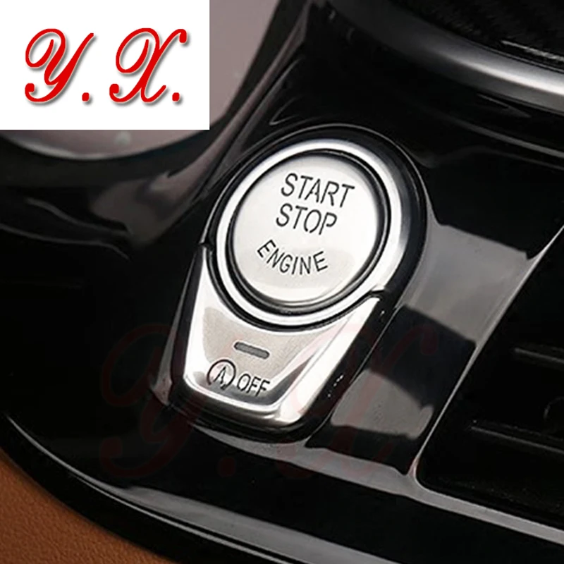 Автомобильная хромированная Наклейка ABS для BMW кнопка старт-стоп внутренняя