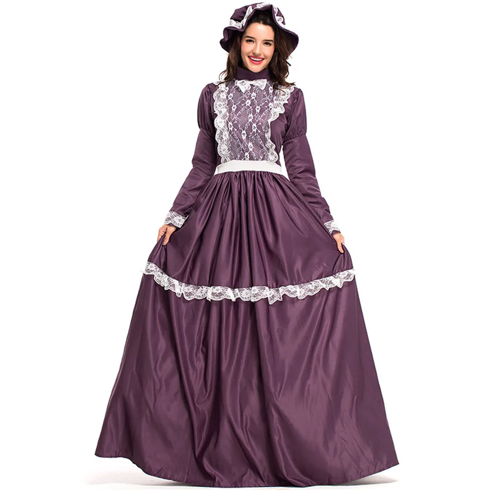 Фиолетовый в викторианском стиле элегантное платье гражданская война бальное