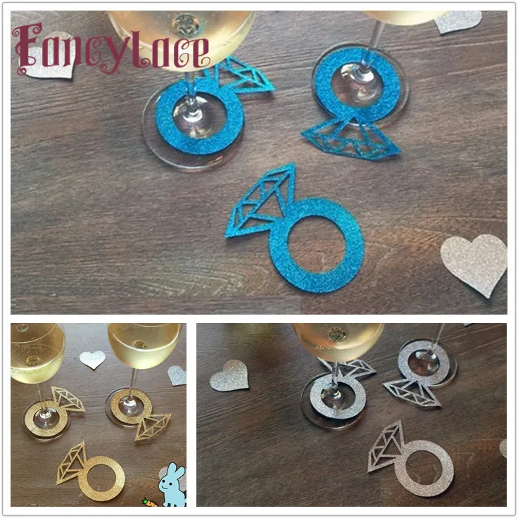 Gold Glitter Paper Laser Cut Paper Diamond Ring Wine Claim Cup Card Shinny Wine Glass Cards Wedding Table Decorations 60pcs
Gold Glitter Paper Laser Cut Paper Diamond Ring Wine Claim Cup Card Shinny Wine Glass Cards Wedding Table Decorations 60pcs