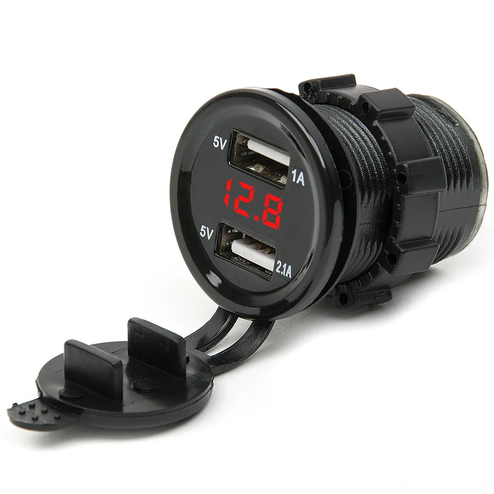 Dual USB Motorcycle Car Electronic Car Charger Adapter Cigarette Lighter Socket Charger + LED Digital Voltmeter Meter Monitor
Dual USB Motorcycle Car Electronic Car Charger Adapter Cigarette Lighter Socket Charger + LED Digital Voltmeter Meter Monitor