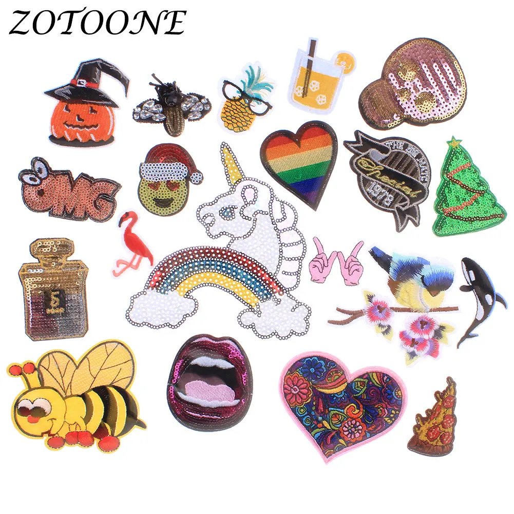 Iron on Patches for Clothing Pineapple Sequin Unicorn Letter Applique Embroidery Flower Flamingo Patches Clothes Decoration E
Iron on Patches for Clothing Pineapple Sequin Unicorn Letter Applique Embroidery Flower Flamingo Patches Clothes Decoration E