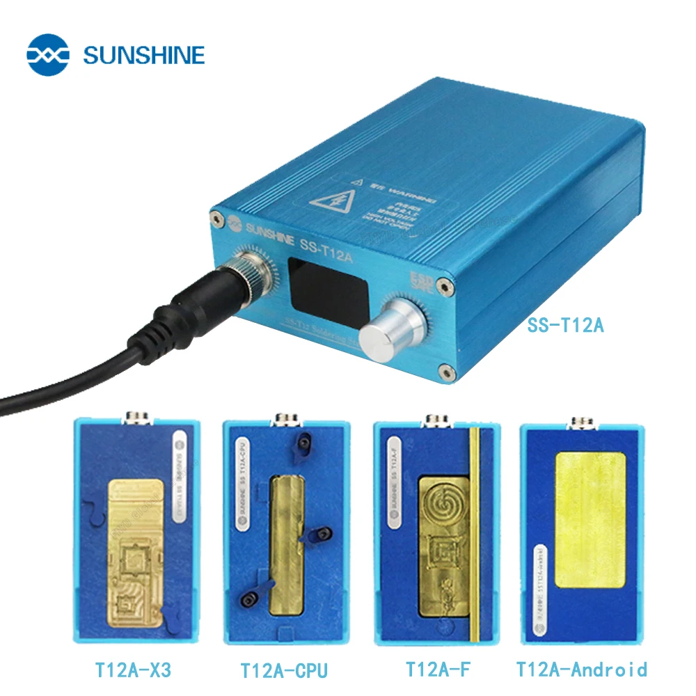 SUNSHINE SS-T12A Soldering Station Kit Motherboard Repair Tool for iPhone 6 7 8 X XS Mobile Phone CPU NAND Heating Repair
SUNSHINE SS-T12A Soldering Station Kit Motherboard Repair Tool for iPhone 6 7 8 X XS Mobile Phone CPU NAND Heating Repair