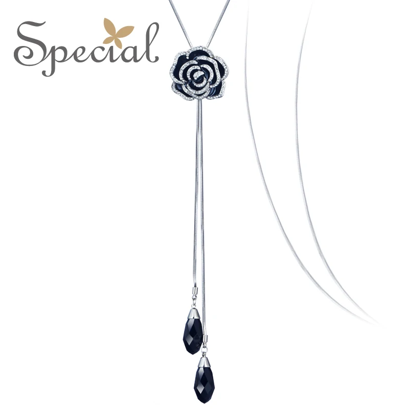 Special Fashion Enamel Black Rose Maxi Necklace Rhinestones Necklaces & Pendants Long Sweater Necklace Gifts for Women S1619N
Special Fashion Enamel Black Rose Maxi Necklace Rhinestones Necklaces & Pendants Long Sweater Necklace Gifts for Women S1619N