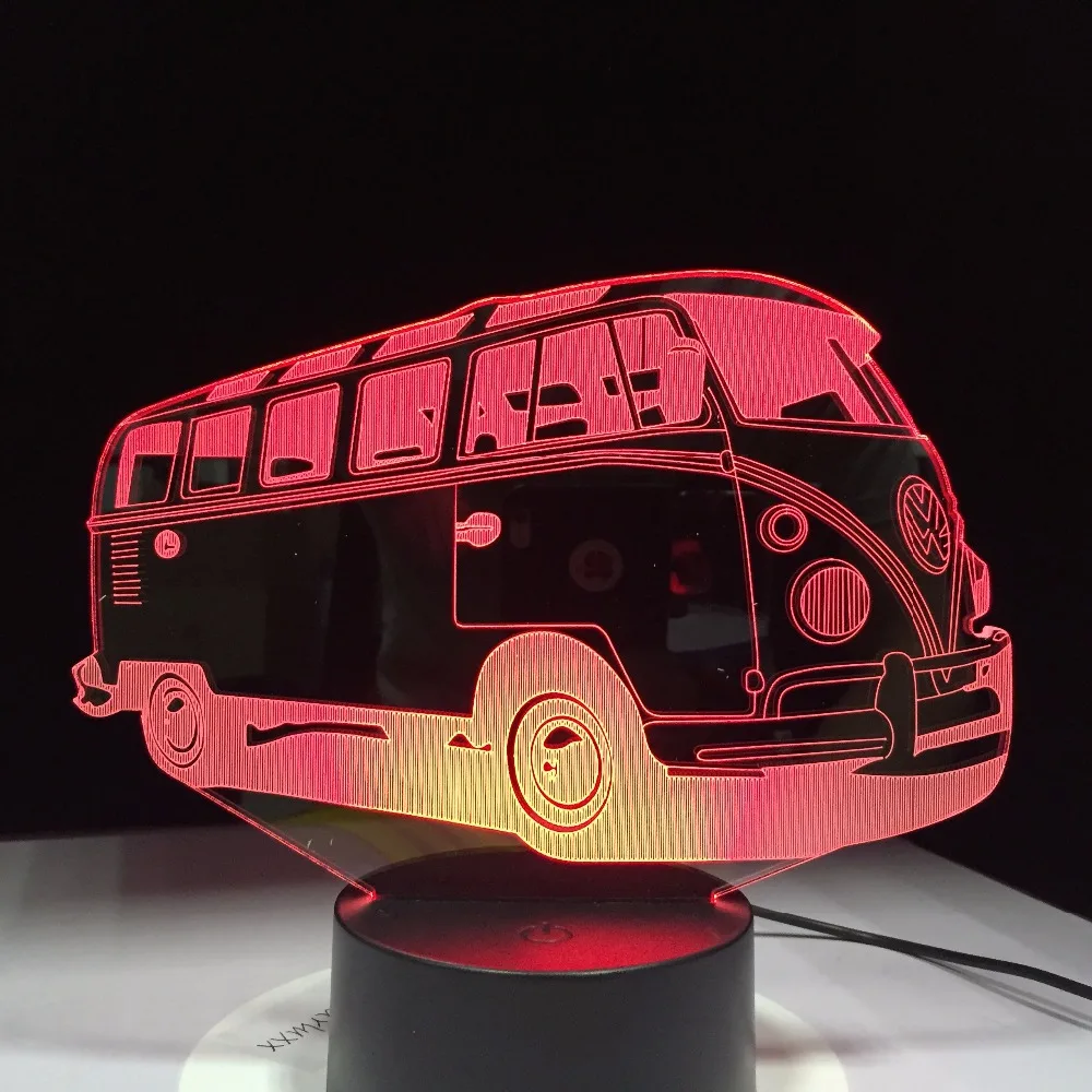 3D Camping Bus Acrylic Table Lamp 7 Colors Changing LED Night Light USB Baby Sleep Lighting For Children Birthday New Year Gifts
3D Camping Bus Acrylic Table Lamp 7 Colors Changing LED Night Light USB Baby Sleep Lighting For Children Birthday New Year Gifts