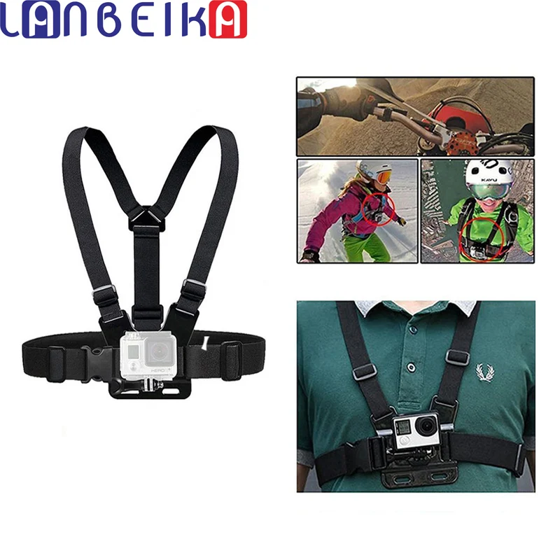 

LANBEIKA Chest Belt Head Harness Strap Mount for GoPro Hero 10 9 8 7 6 SJCAM SJ4000 SJ5000 SJ6 SJ8 DJI OSMO Insta360 Accessories