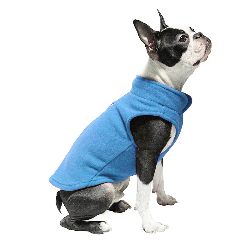 Осенне-зимняя одежда для собаки из флиса теплая собак щенка куртка бульдог