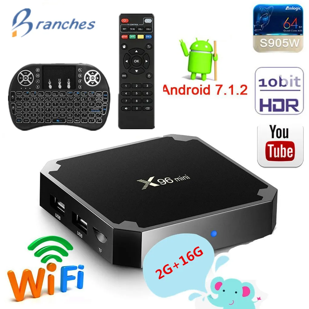 

X96 mini tv box android 7.1 2GB 16GB Amlogic S905W tvbox Quad Core WiFi Media Player 1GB 8GB X96mini smart Set-top tv Box