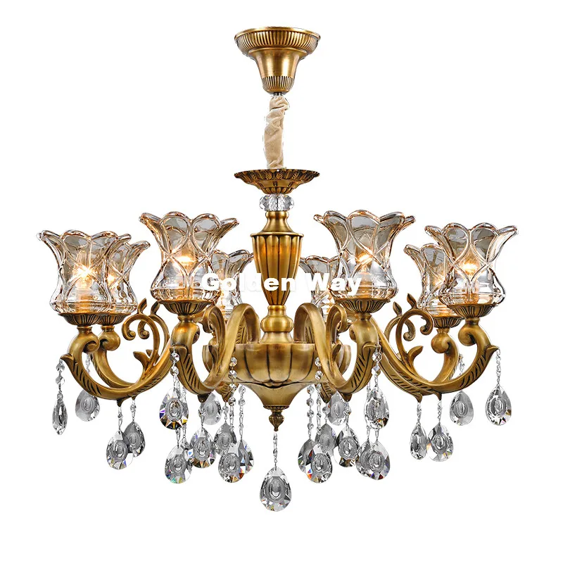 European Copper Crystal Chandelier Lights Luxurious Brass Crystal Lamp Lustre Suspension Light Home Decoration 100% Guaranteed
European Copper Crystal Chandelier Lights Luxurious Brass Crystal Lamp Lustre Suspension Light Home Decoration 100% Guaranteed
