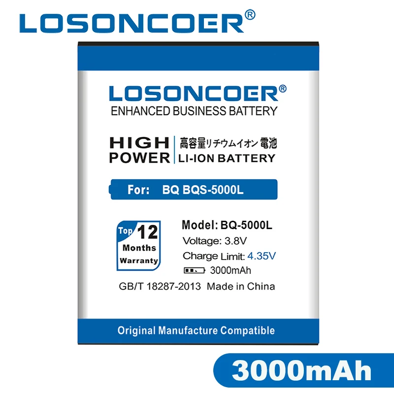 LOSONCOER 3000 мАч BQS 5000L BQ5000L BQ батареи большой емкости для батарея мобильного
