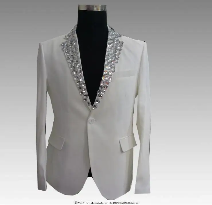 Men's fashion Hand sewn beads Sequins personality Blazer uniform Fashion Punk Nightclub Bar DJ Singers Suit Costumes
Men's fashion Hand sewn beads Sequins personality Blazer uniform Fashion Punk Nightclub Bar DJ Singers Suit Costumes