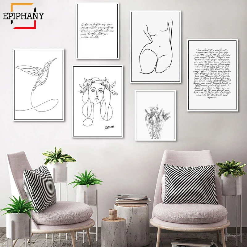 Modern Minimalist Girl Bird Line Drawing Wall Art Canvas Painting Nordic Posters and Prints Wall Pictures for Living Room Decor
Modern Minimalist Girl Bird Line Drawing Wall Art Canvas Painting Nordic Posters and Prints Wall Pictures for Living Room Decor